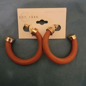 EST. 1946 Large Open Hoop Brown with Gold Nicklefee Earrings